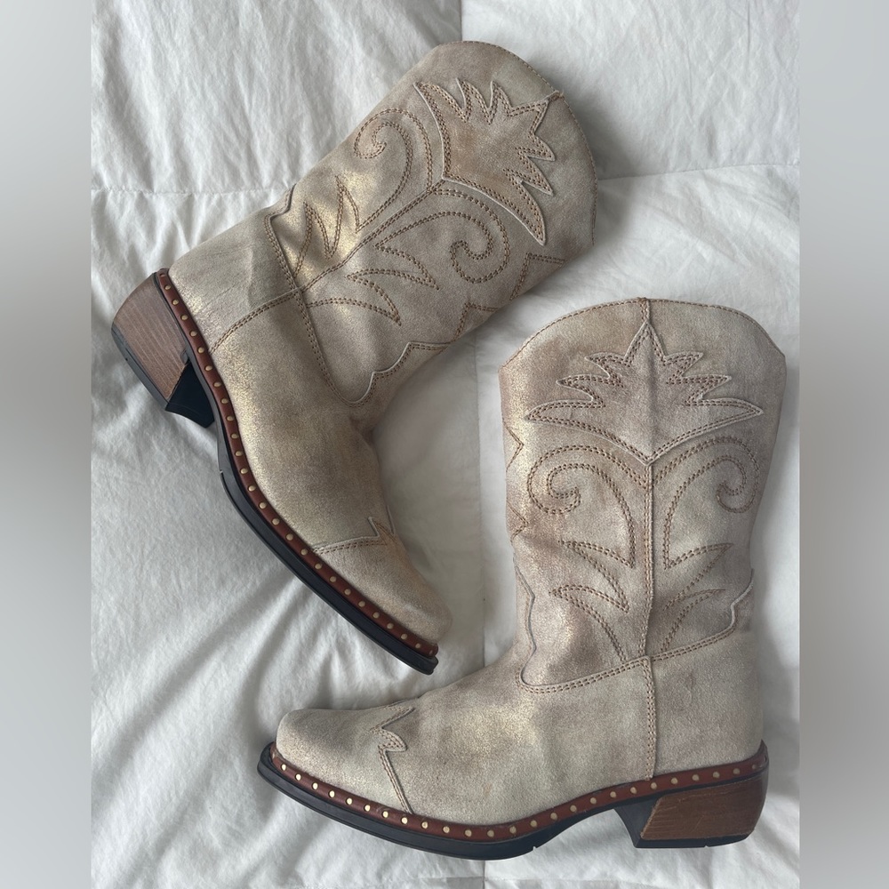 Romagnoli made in Italy Suede Mid Calf Western Boots size 37